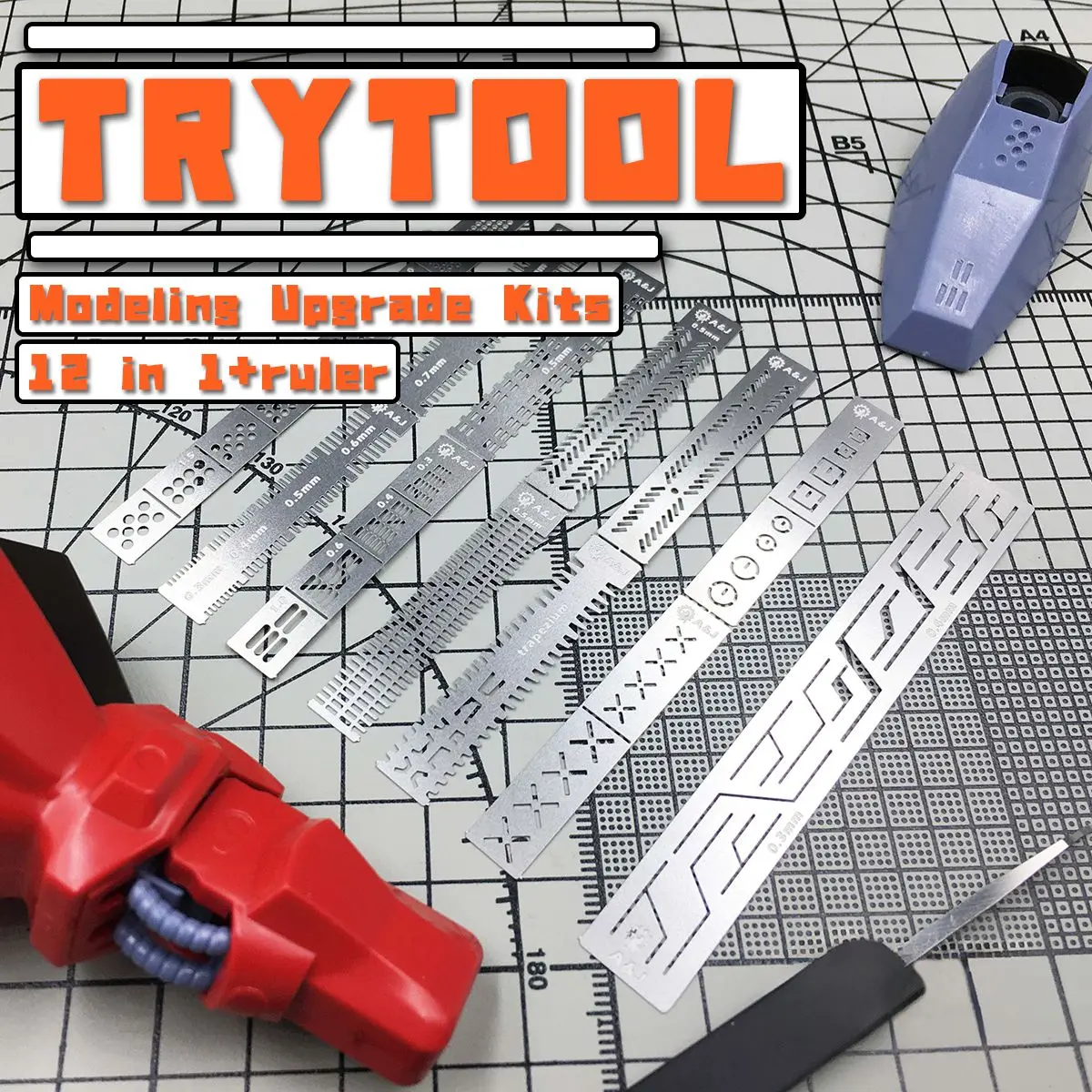 Strumenti per la creazione di modelli in scala, modelli per incisione, utensili per intaglio, strumenti per incisione a punta fine per la rimodellazione e la personalizzazione dettagliata di parti Gunpla