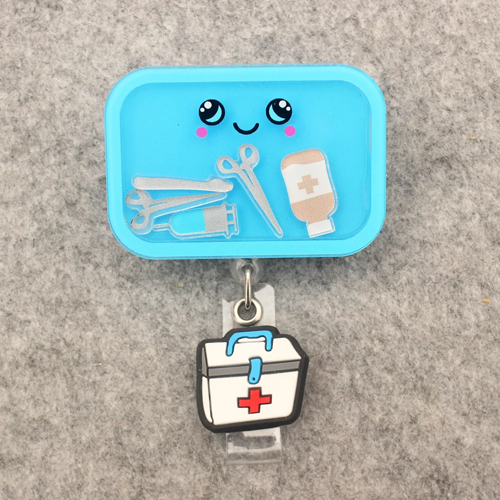 내부 이동식 창의적인 의료 스타일 배지 릴, 간호사 의사 ID 거치대, 개폐식 이름 카드홀더 거치대 액세서리