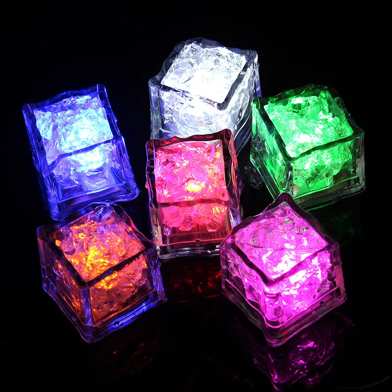 12Pcs Christmas Luminous LED Ice Cubes Glowing Party Ball Flash Neon Wedding Festival Wine Glass Party Decoration Supplies