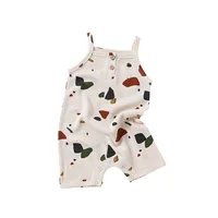 Summer Baby Rompers Waffle Boys Clothes Sleeveless Girls Jumpsuits 3