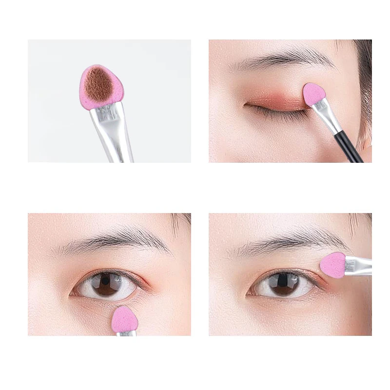 10PCS multi-color double head latex sponge eyeshadow stick Multi-functional portable short stick makeup brush Eyeshadow brush 6