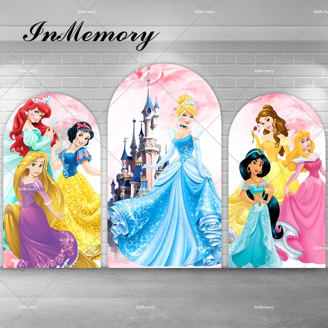 Disney principesse Castle Arch fondale Cover per ragazze Baby Shower festa  di compleanno Ariel cenerentola Belle Chiara sfondi - AliExpress