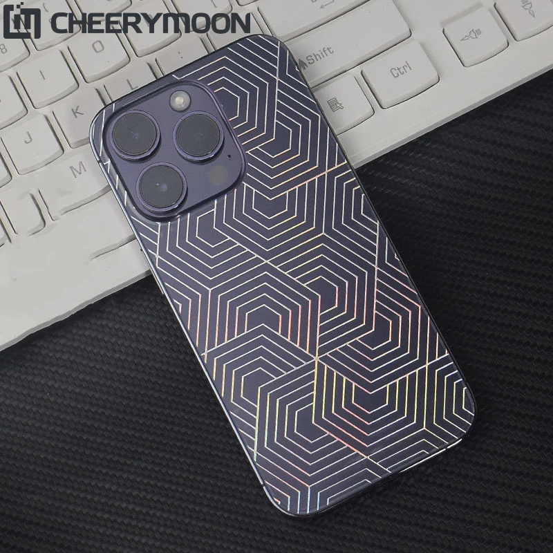 Embossed Colorful Transparent HD Back Film For iPhone 14 13 12 11 Pro Max mini 12Pro 14Promax Skin Protector Frosted Sticker