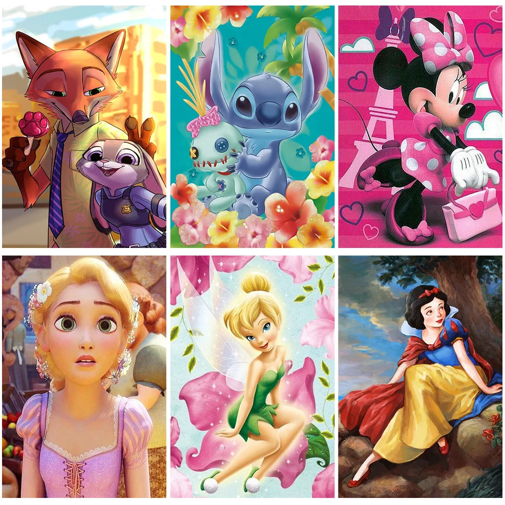 

Алмазная 5D картина Disney, мультяшная принцесса Лило и Ститч, мозаичная вышивка, полный комплект, картина искусственного интерьера для дома