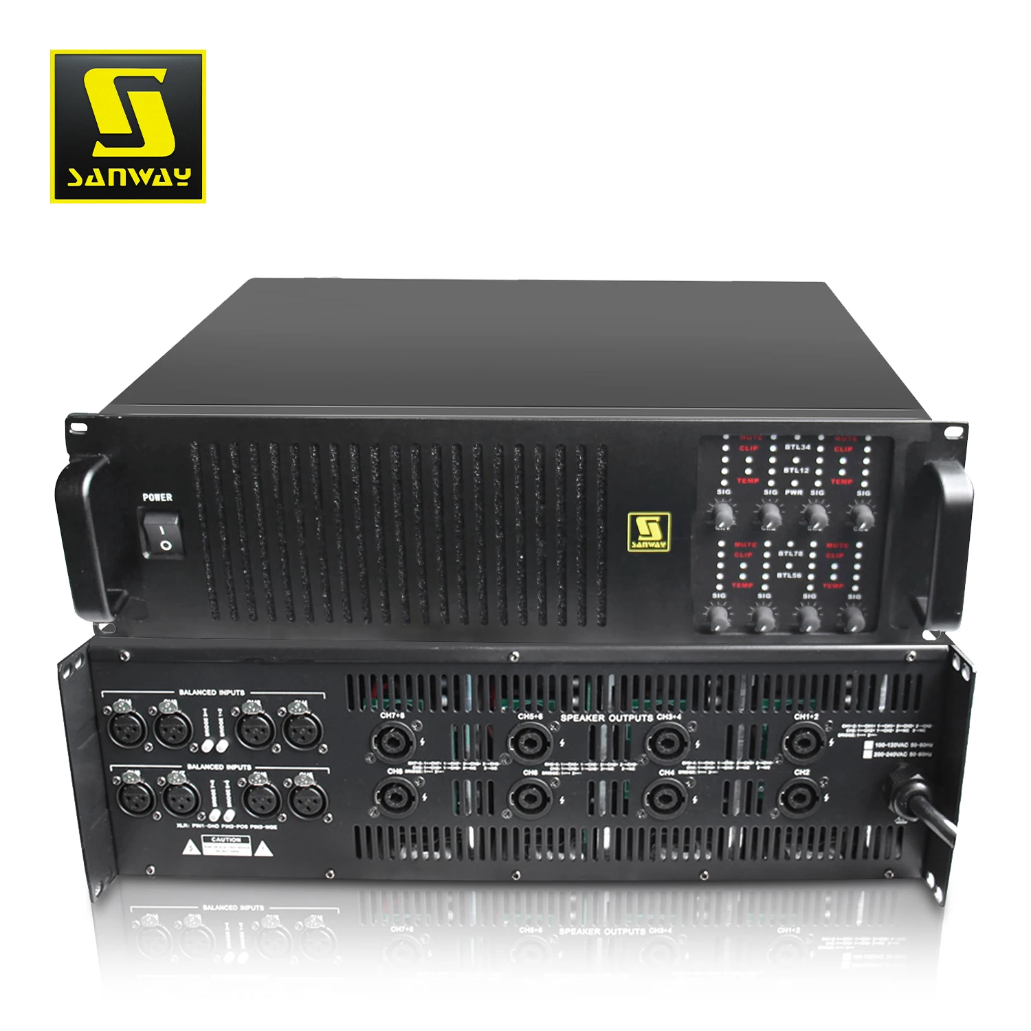 DA5008 8 Channel 900W Stereo Digital Class D Power Amplifier