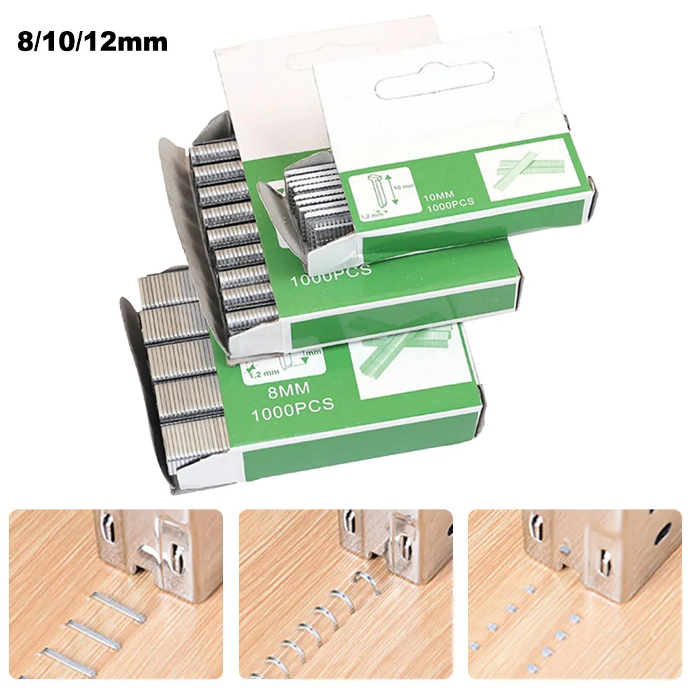 Tools Staples Nails 12mm/8mm/10mm Brad Nails Door Nail Household Silver Stapler T Shaped U Shape Wood Furniture 5