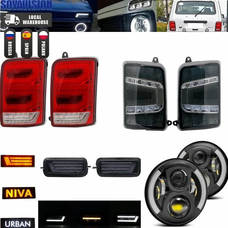 2x For Lada Niva 4X4 1995 - 2020 Daytime Running Light With Relay Car  Styling LED White Red Turn signal Yellow Waterproof - AliExpress