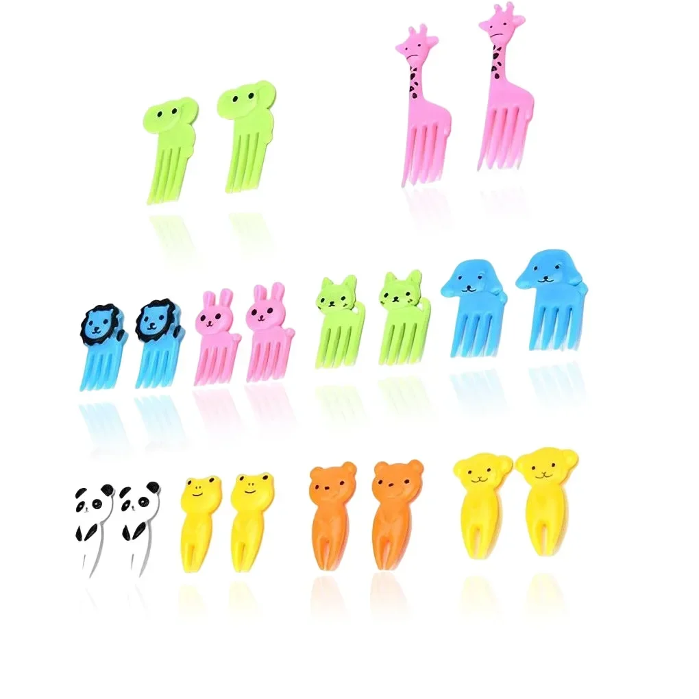 Fruit fork Animal-Shaped Snack Forks Colorful Mini Cake & Fruit Picks for Kids Bento Dessert Fun Food Toothpicks (Random Design)