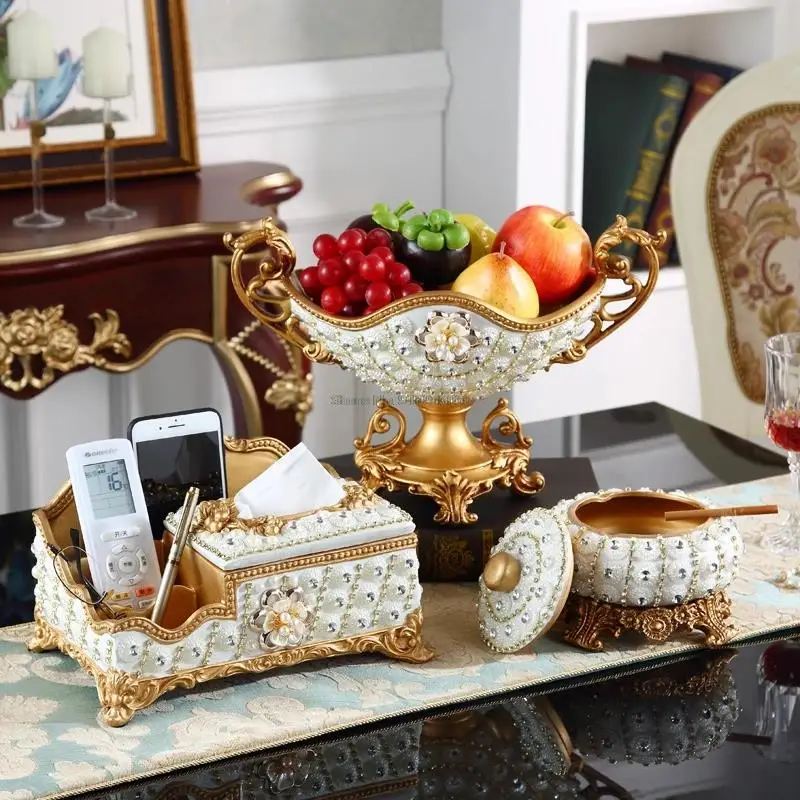 European - style Household Fruit Plate Living Room key-2 Luxury High - end Dried Fruit Plate Table Decoration Set 2