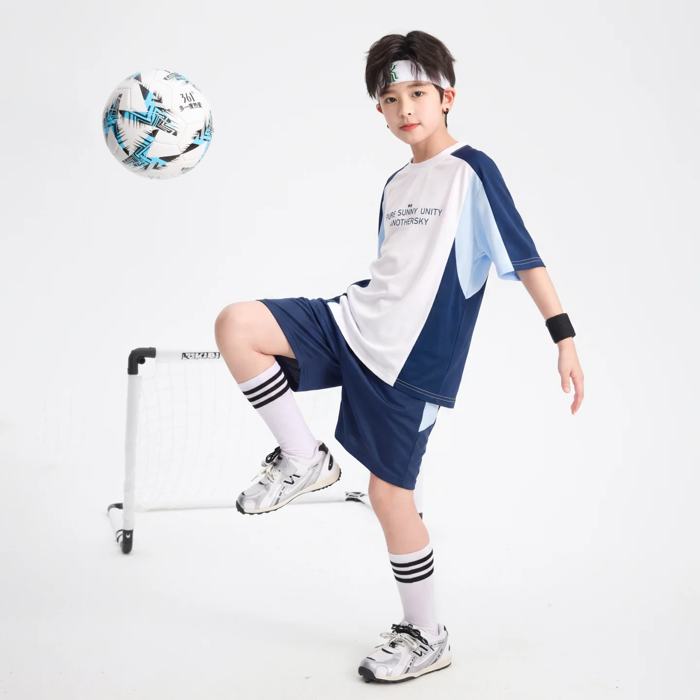 남아 여름 야외 활동복 컬러 블록 스포츠 퀵 드라이 반팔 세트 아동용 아이스 실..