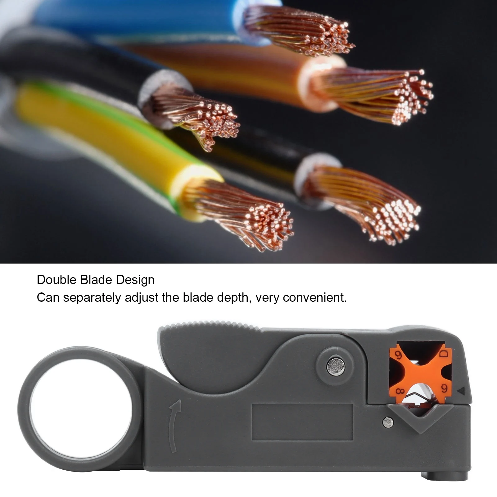 

2Pcs Wire Stripper Double Blade Design Coax Coaxial Cable Stripping Tool Set Kit