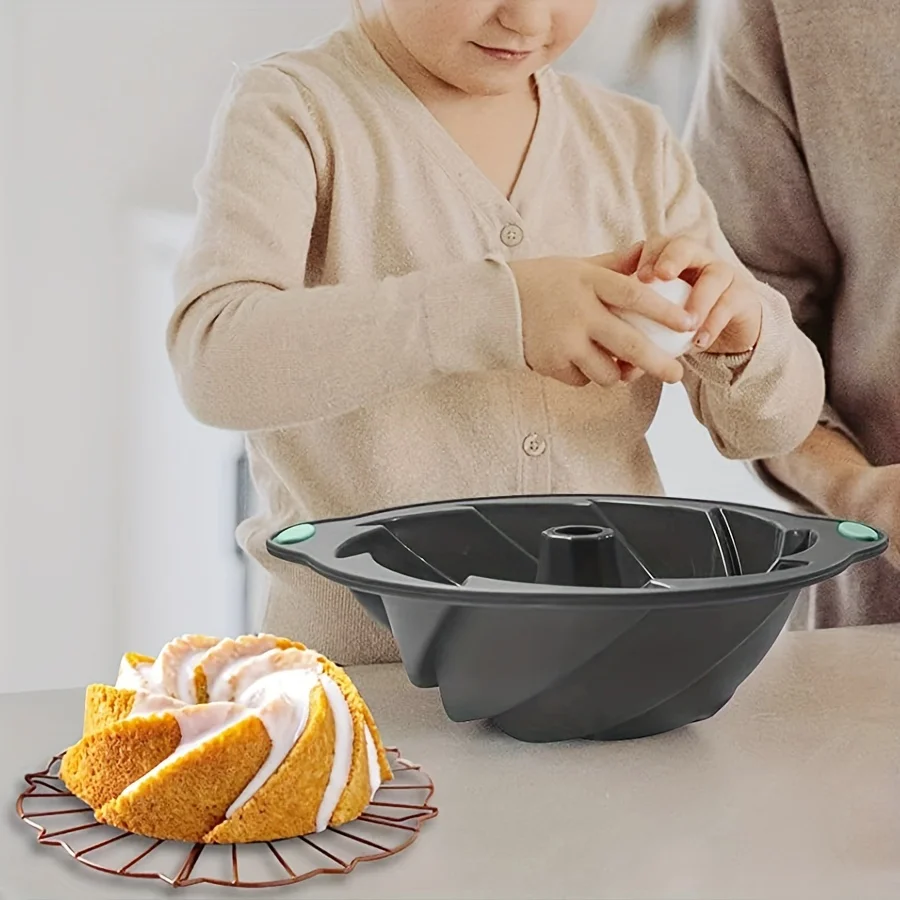 High quality silicone cyclone cake mold High temperature resistant household oven baking pan steamed cake mold baking tools Kitchen