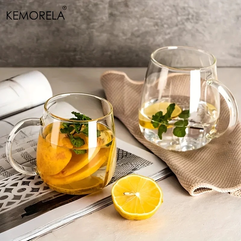 Set 2 tazzine in vetro con manico colorato e decoro esterno in vetro colorato con figura Margherita | WD Lifestyle