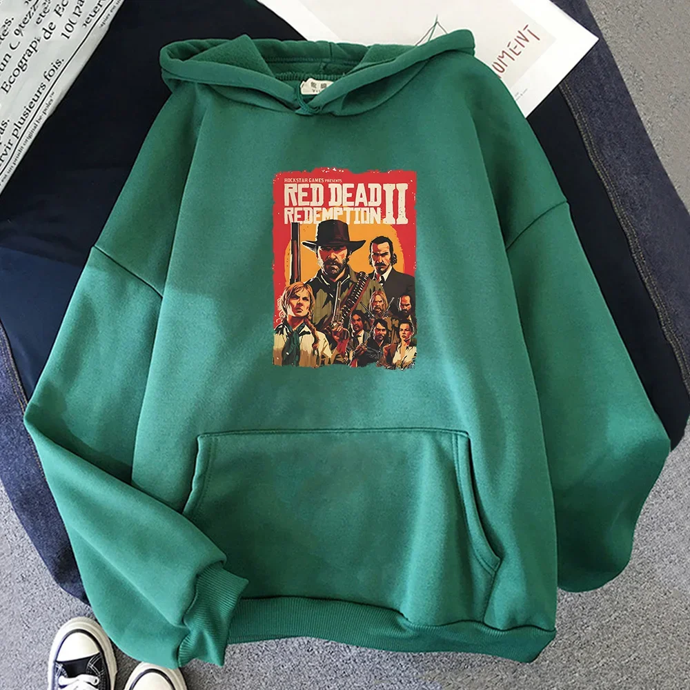 Red Dead Redemption Game Print Hoody Autumn Casual Sweatshirt Men Long Sleeve Hoodies Loose Comfortable Pullovers Fleece Clothes 5