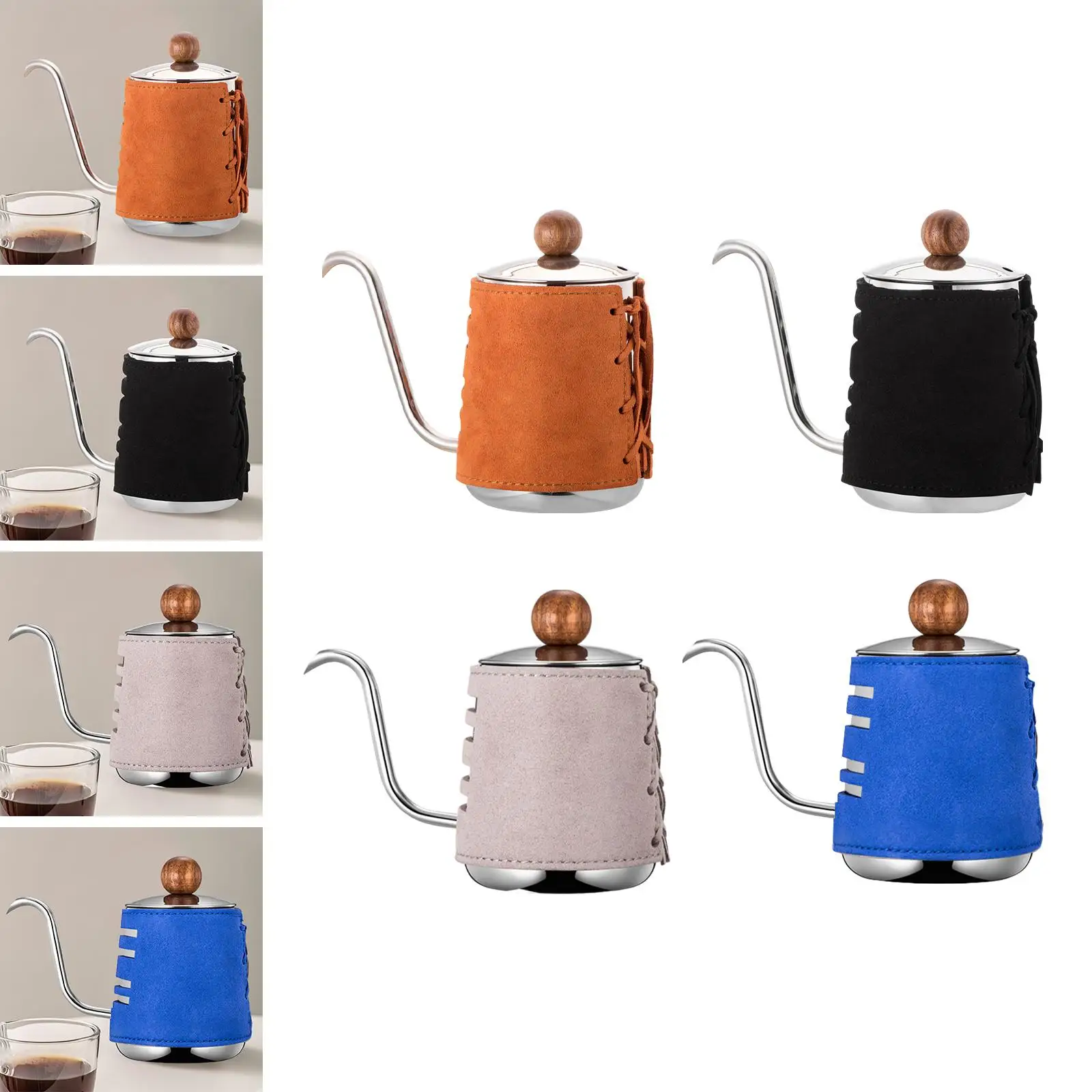 Pour over Kettle Handleless Narrow Drip Kettle Camping Coffee Pot for Outdoor Indoor Kitchen Coffee Maker Barista Gift Cafe Pour over Kettle Handleless Narrow Drip Kettle Camping Coffee Pot for Outdoor Indoor Kitchen Coffee Maker Barista Gift Cafe