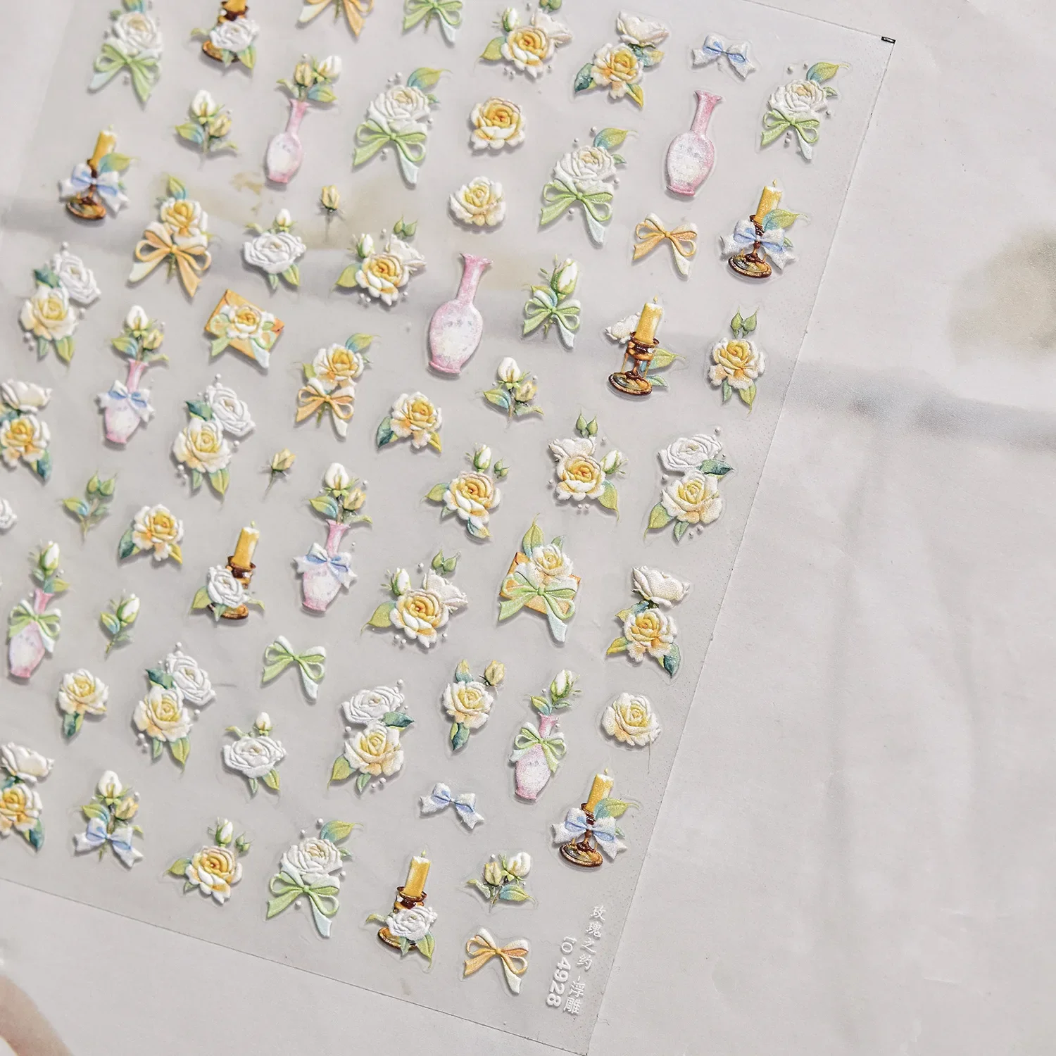 Camellia Bloom Floral Poetry Golden Nail Art Sticker Decal