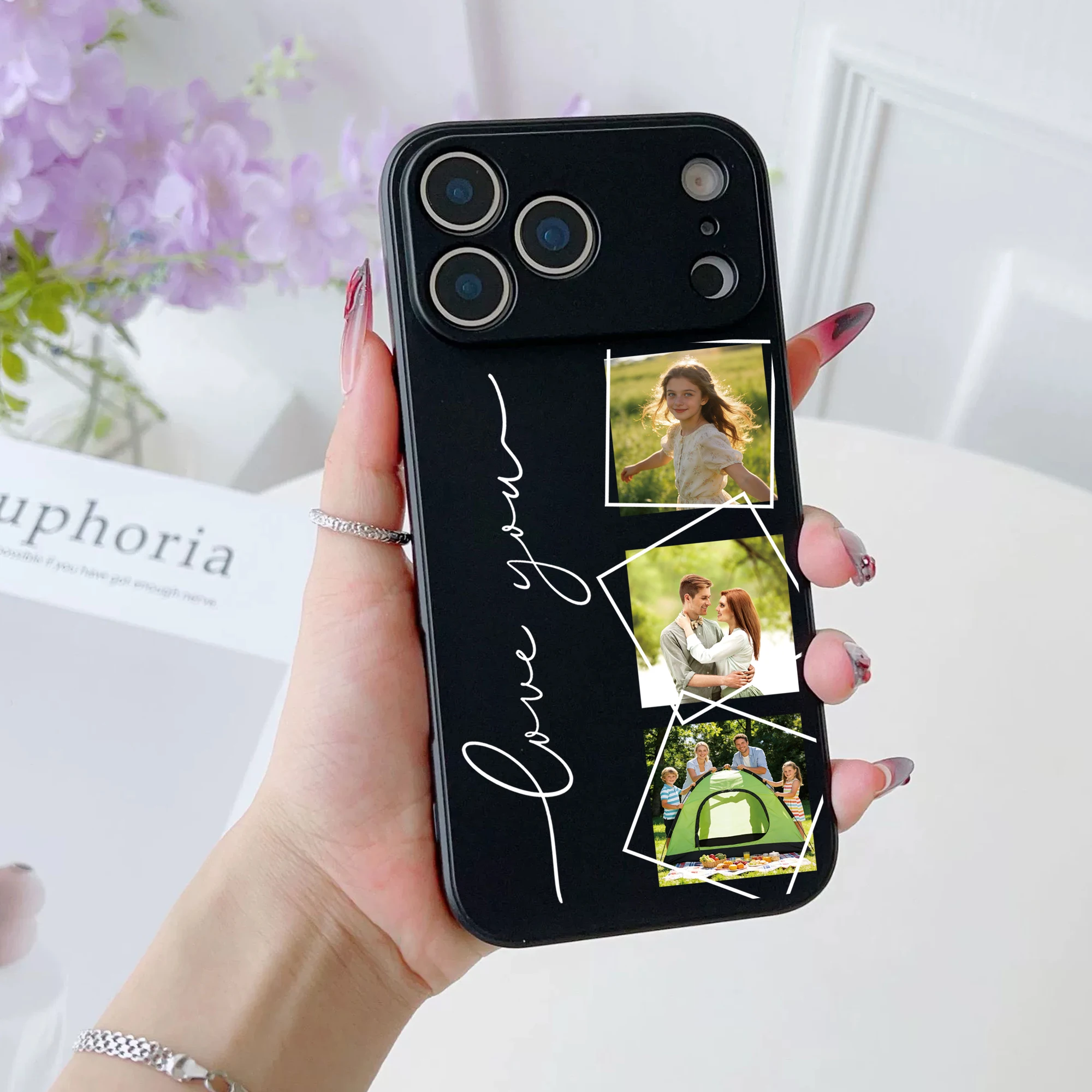 Custom Three or Four Photos Family Friends Couple Case for thumbnail 3