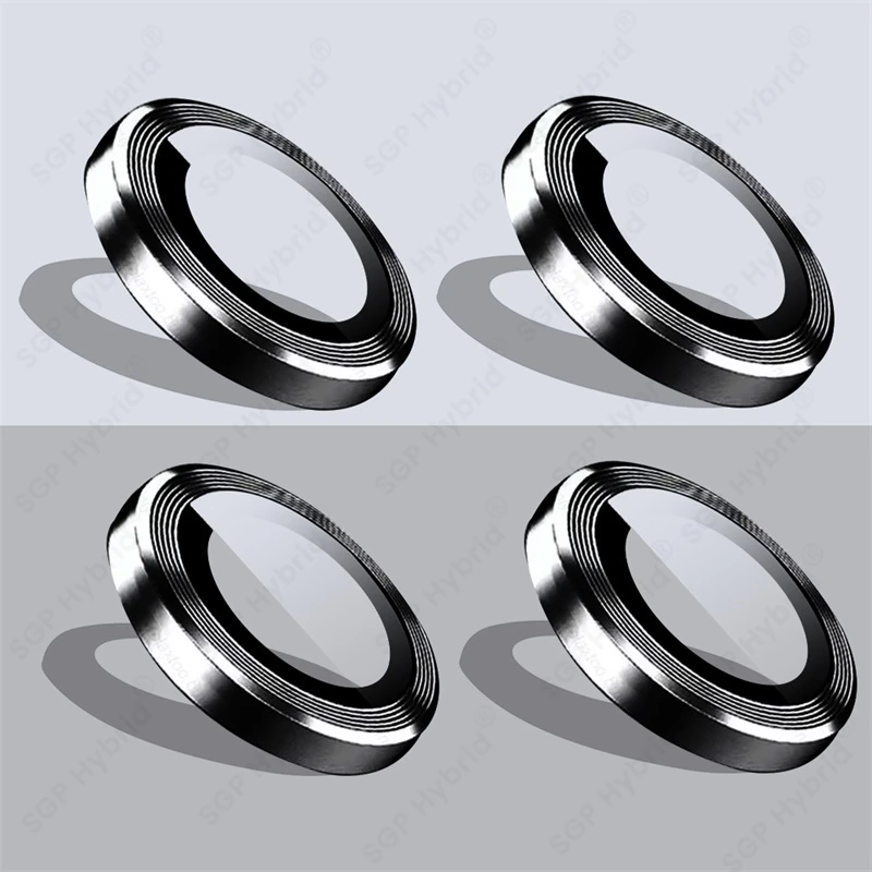 Enhanced Metal Ring + Tempered Glass Camera Lens Protector Cap Cover