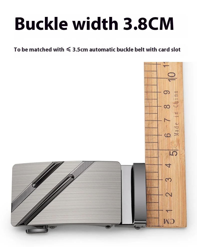 Mode herren Business Legierung Automatische Schnalle Einzigartige Männer Plaque Gürtel Schnallen für 3,5 cm Ratsche Für Leder Gürtel Zubehör – Detail 3