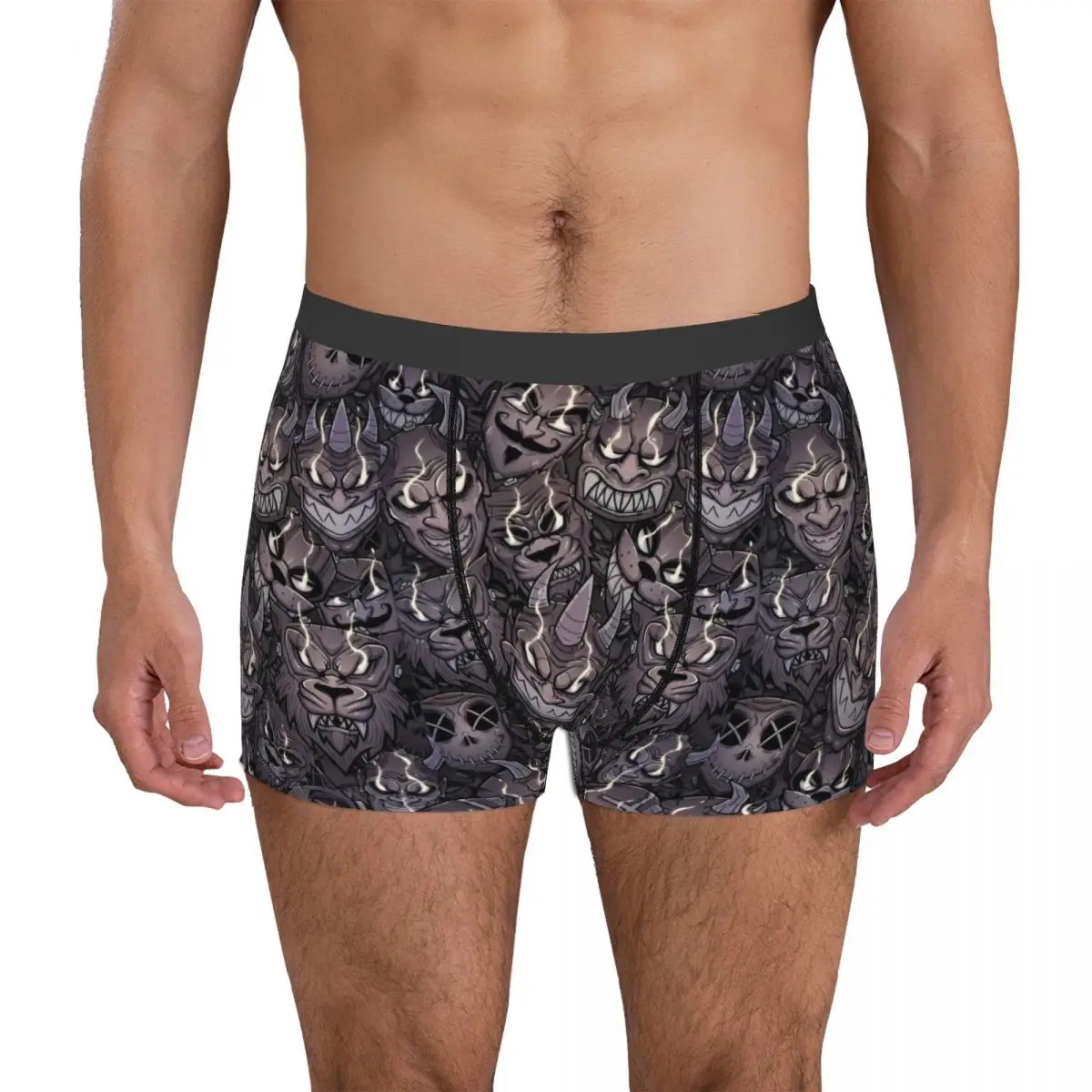 Devil Faces Underpants Breathbale Panties Male Underwear Print Shorts Boxer Briefs