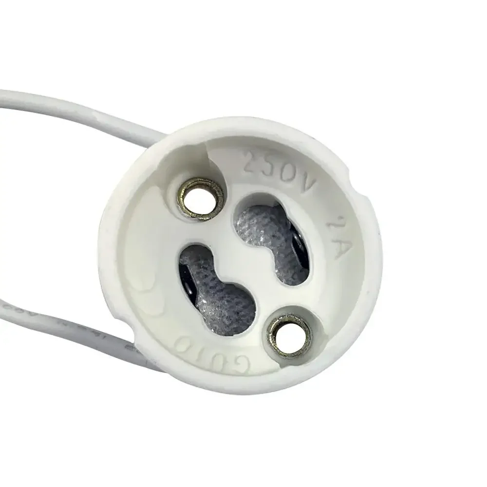 Ceramic GU10 lamp Holder Base connector Socket adaptador Silicone Lead for Halogen Bulb LED Bulb CFL lamp Wire 15CM 10pcs/lot lamp holder lamp bulb holder lamp base lamp socket adapter