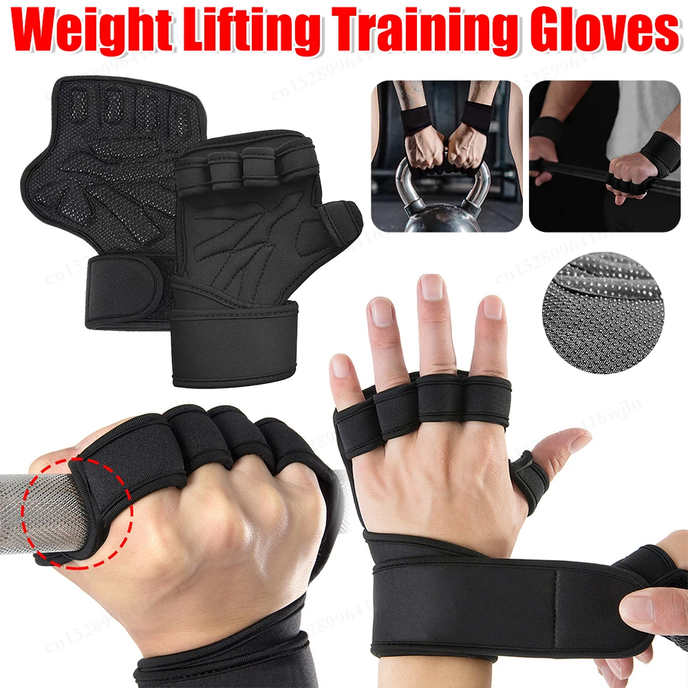 Weight Lifting Training Gloves with Wrist Support Palm Protector Gloves Adjustable Cycling Non Slip for Men Women M/L/XL