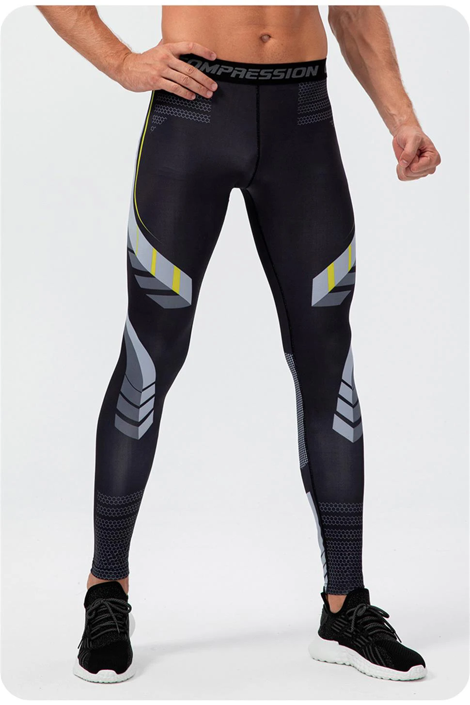 Description Picture 3 of itemCompression Men's Leggings Fitness Quick-drying Sports Gym Tights Men Running Stretchy Bodybuilding Jogging Pants Rash Guard