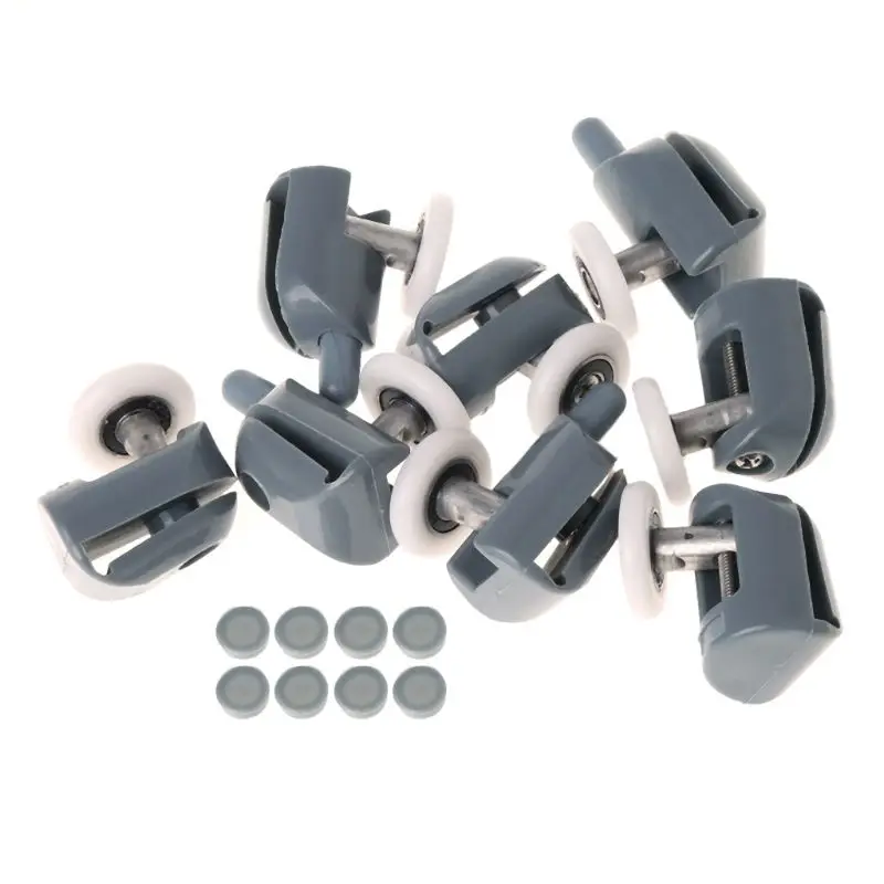 8 Pcs Single Shower Door Rollers Runners Pulleys Guides 25mm Diameter