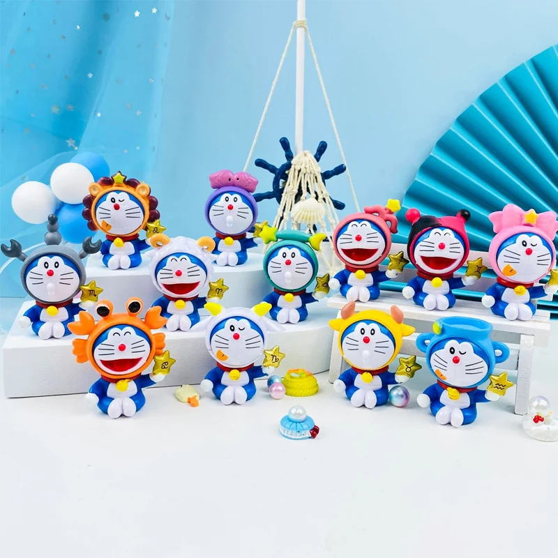 12 шт./компл. аниме фигурка Doraemon Cos двенадцать созвездий ПВХ модели игрушек