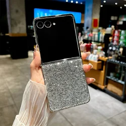 Luxurious Glitter Crystal Rhinestone Plating Hard Phone Case - Galaxy Z Flip7 (Diamond white)