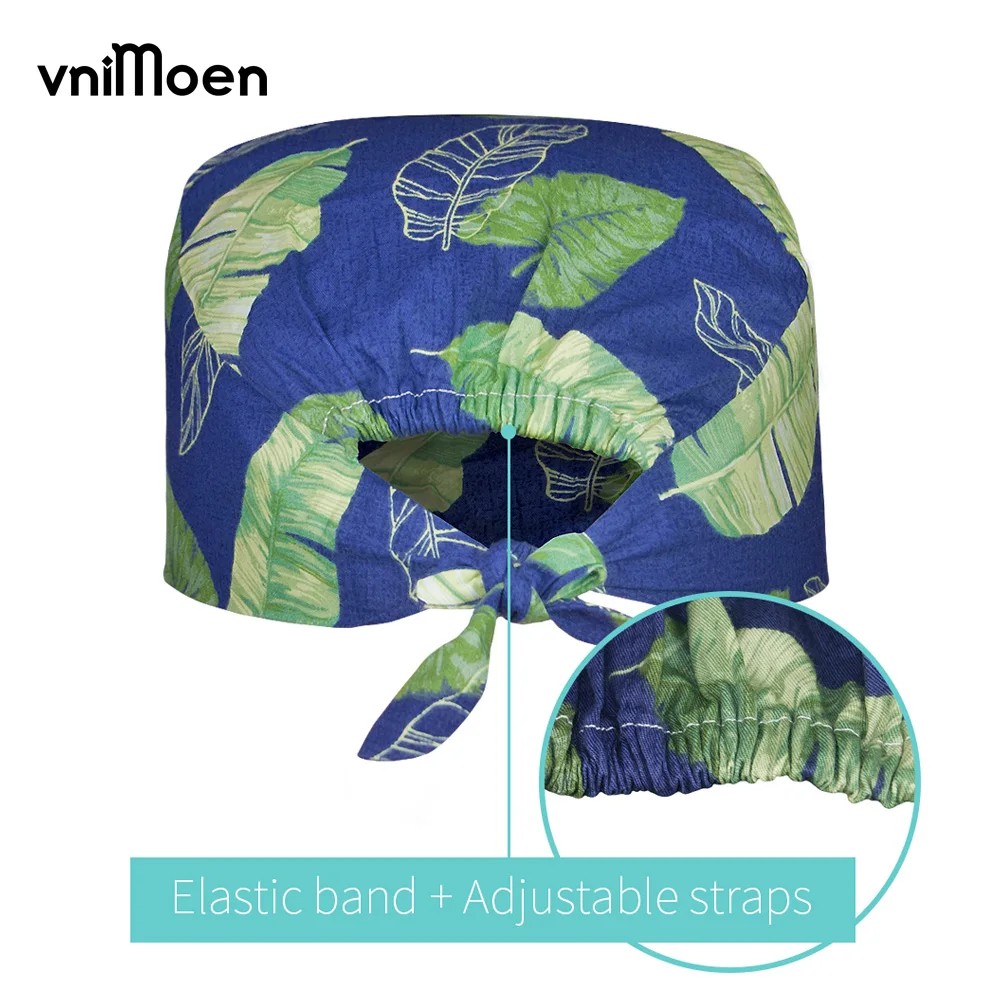 Unisex Health Service Staff Work scrub hats Women Man Beauty Cap Cartoon Colorful Printing Scrub Caps nurse accessories