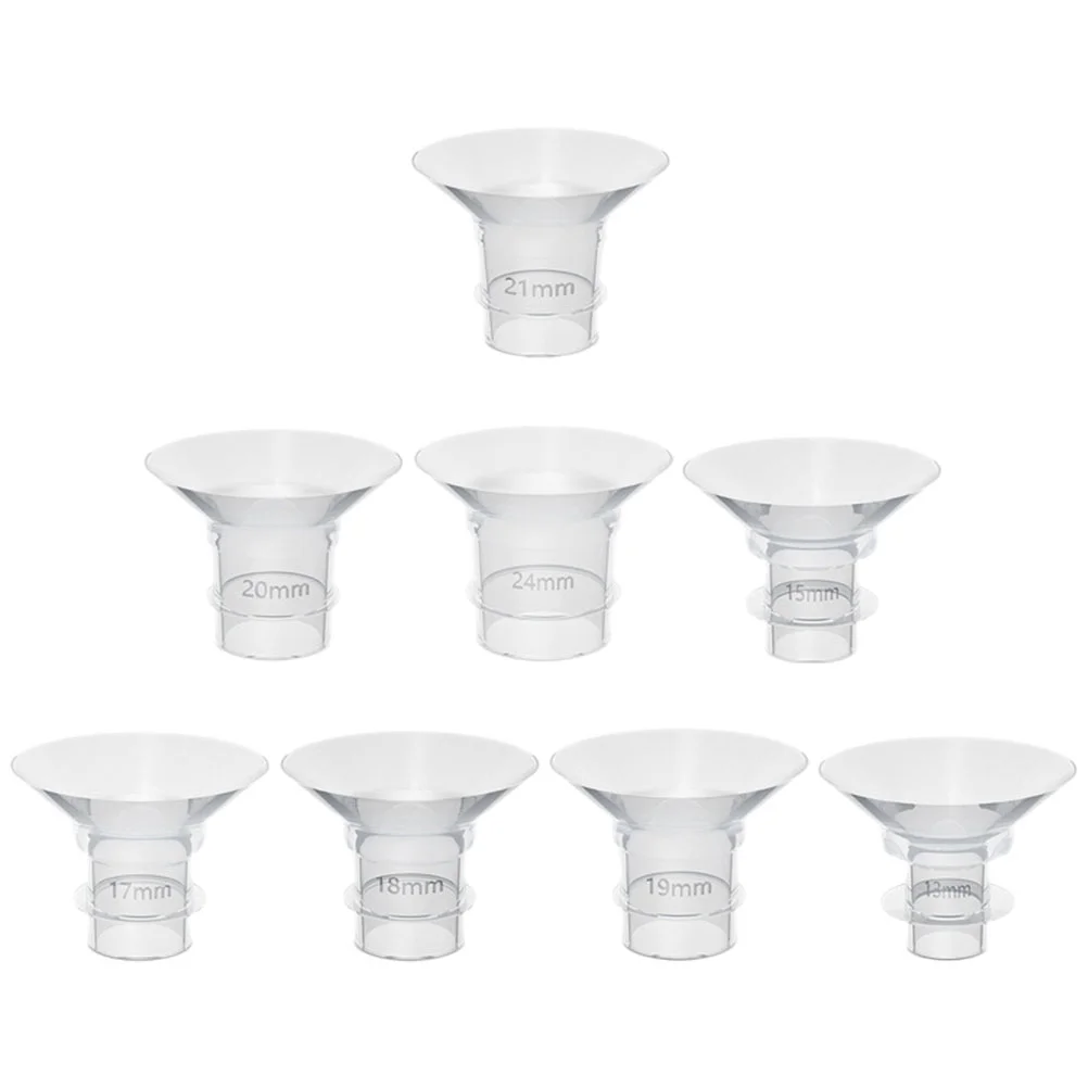 

8 Pcs Hands Free Breast Pump Converter Parts Flange Inserts 17mm Wearable Trumpet Electric Pumps 15mm 18mm Silica Gel for