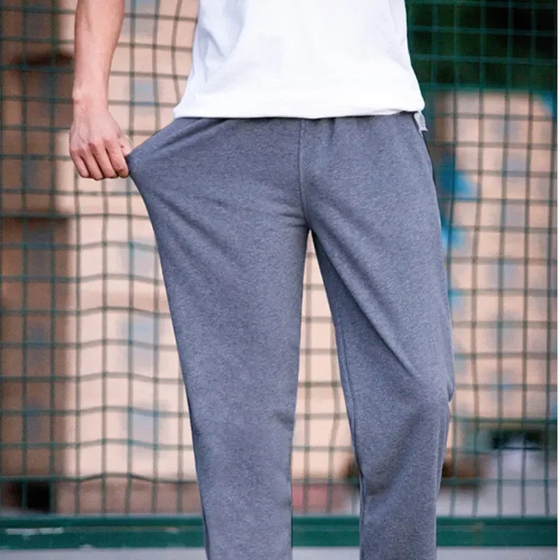 Sport Jogging Trousers Fleece Sweatpants Men Casual Pants Spring Autumn Tall Men Pants Joggers Streetwear Casual Sweat Track Jogging Black Blue Grey Trousers Harem Male Fleece Sweatpants
