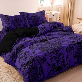 Gothic Style Skull Bedding Sets For Adults Bed Supplies Set Duvet Cover Set With Pillowcases No Filling Luxury Birthday Gifts 1