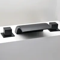 อ่างน้ำวนอ่างอาบน้ำ Cascade Waterfall Inlet ก๊อกน้ำอ่างอาบน้ำสปาผสมเปลี่ยนทอง/สีดำ/สีโครเมี่ยม 1