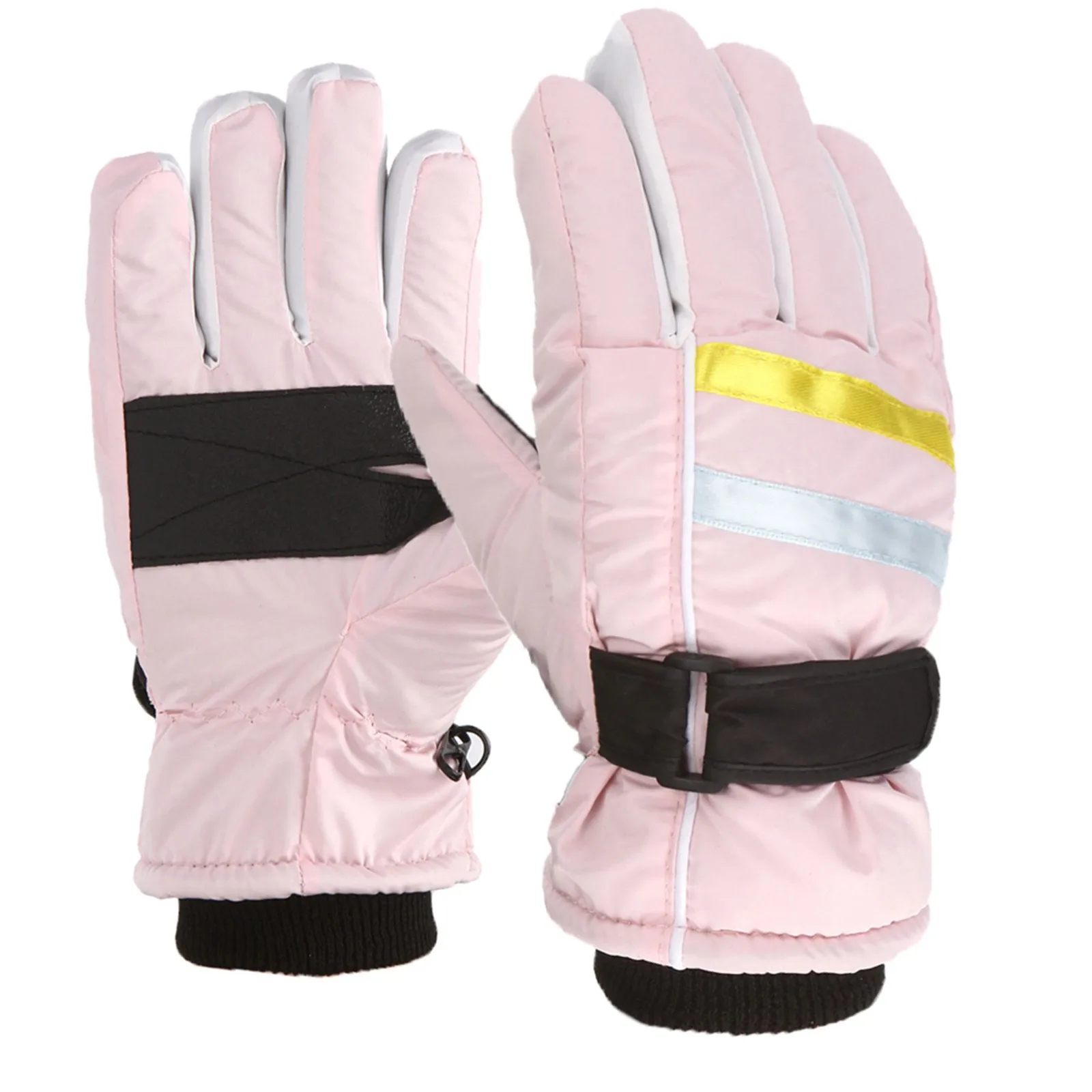 Winter Kids Ski Gloves Outdoor Sports Gloves Boys Girls Snow Skating Snowboarding Windproof Warm Ski For 7-12 Years Old