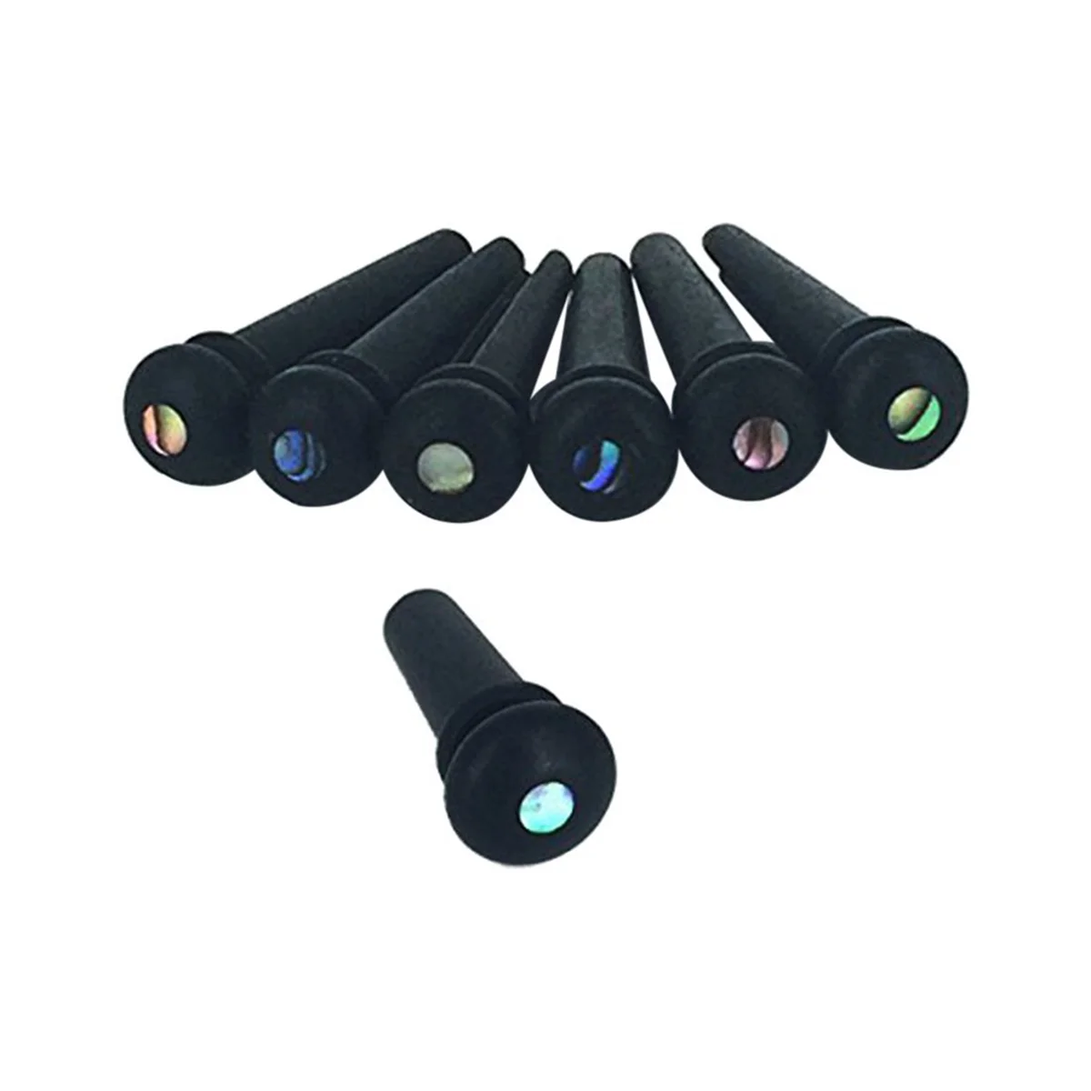 BAAU 3X Ebony Guitar Bridge Pins,Ebony End Pin,Endpin,Abanlone Dot for Acoustic Guitar Parts Replacement (Black)