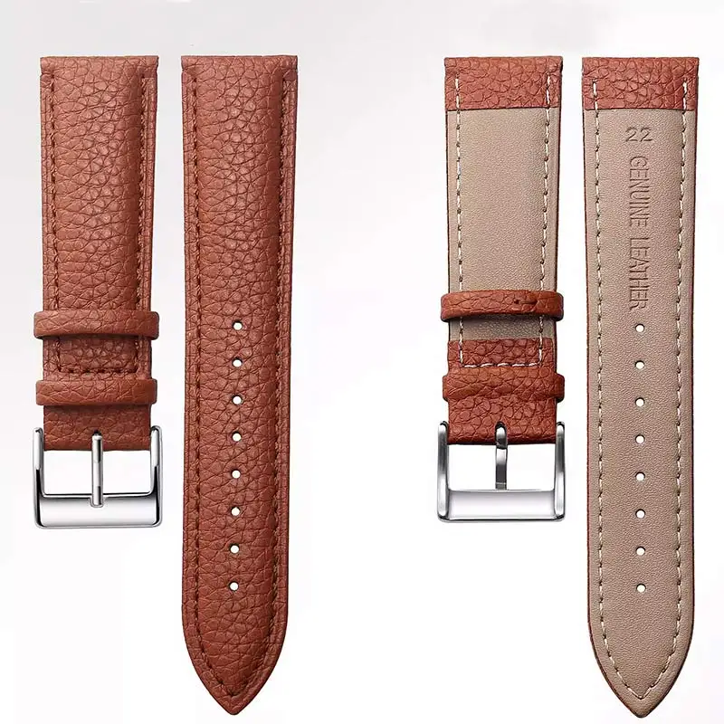 Premium Genuine Leather Watch Band for Men and Women - High-Quality Strap with Tool Included