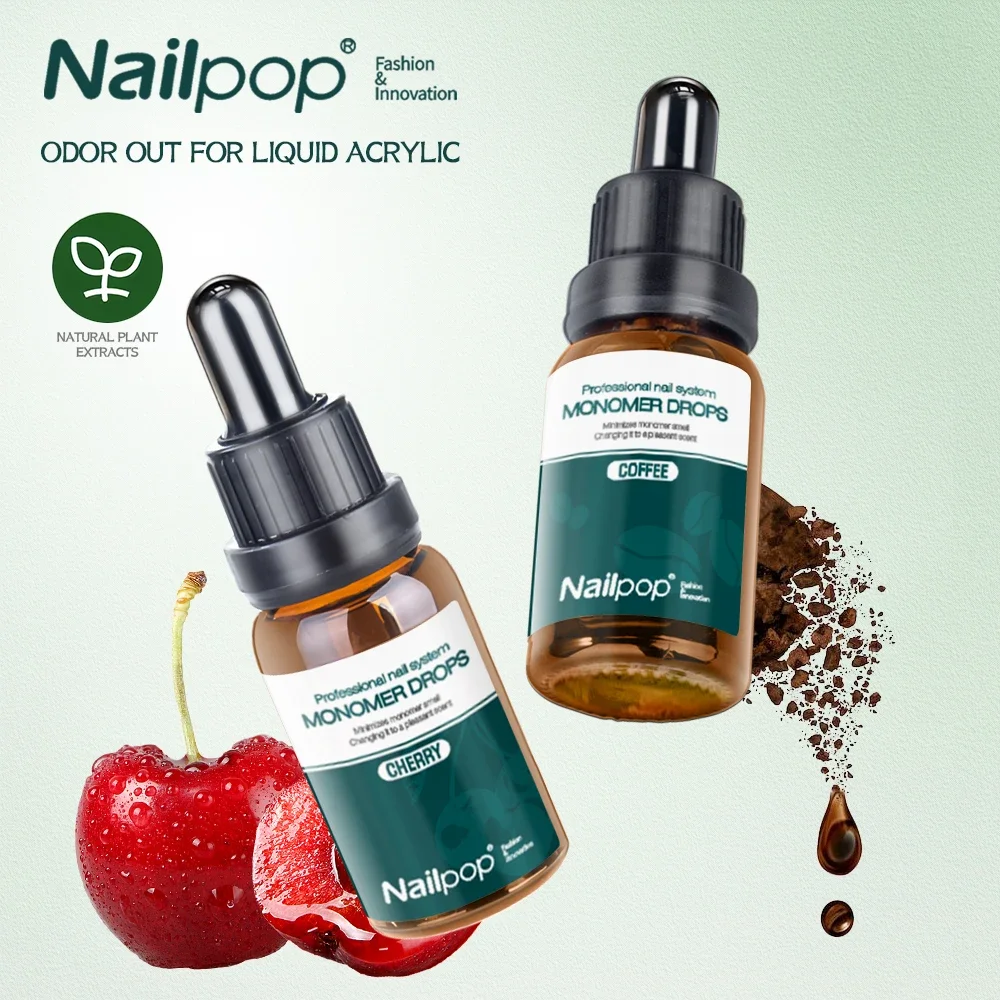 NAILPOP-Gouttes d'odeur monomère, facile à appliquer, acrylique, liquide, alizer de melon pour enlever l'odeur de vernis, extensions d'ongles et acryliques