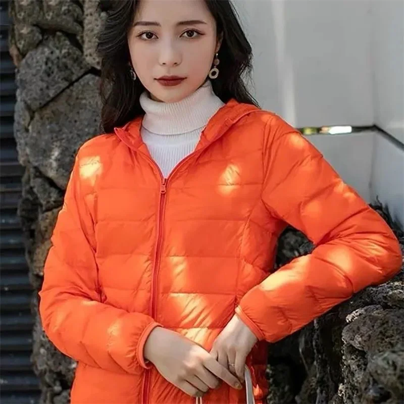 Down Jacket Women Parkas Windproof Puffer Coat New Autumn Winter Warm Stand-UP Collar Thin Cotton Coat Short Overcoat Top Ladies