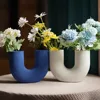CAPIRON Resin U Shape Vase Nordic Style Modern Art Plower Arrangement Pot Decor for Home Balcony Living Room New House Gift 1