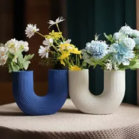CAPIRON Resin U Shape Vase Nordic Style Modern Art Plower Arrangement Pot Decor for Home Balcony Living Room New House Gift 1
