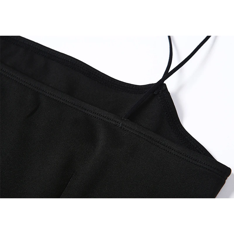 Fashion Spring and Summer New Women's U-neck Slim-fitting Dress Elegant Split-ended Women's Suspender Long Dress Evening Dress