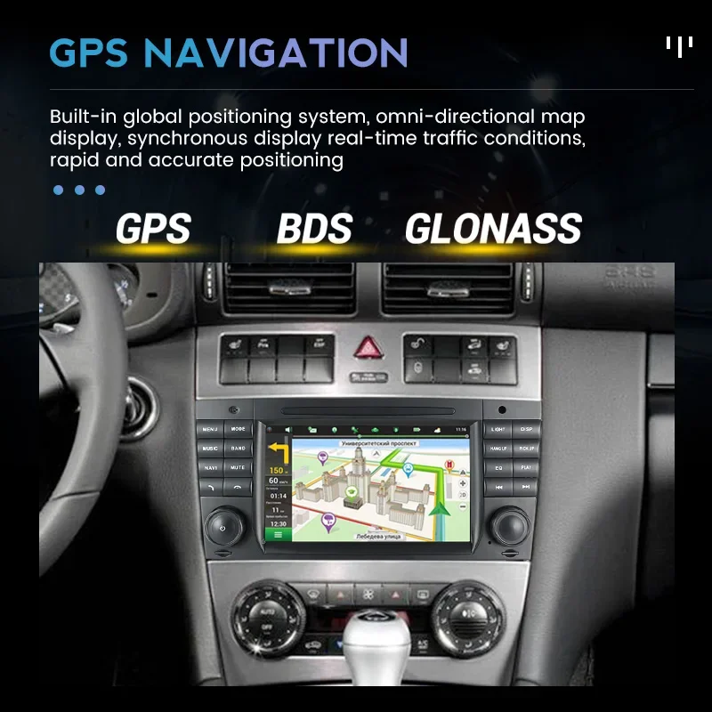 Écran Mercedes Benz W203, W209, W219, Classe A/C - 7" Avec Apple CarPlay, Neuf Sous Emballage