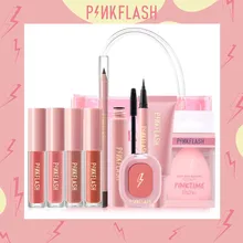 PINKFLASH 여성용 풀 메이크업 세트, 마스카라 아이라이너 파운데이션 립스틱 블러쉬 키트, 화장품 가방 포함, 11 개