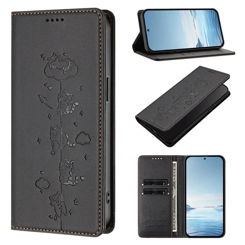Magnetic Leather Flip Stand Wallet Case with Back Cover in Elegant Design