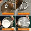 304 thick stainless steel soup pot, soup pot, big belly pot, noodle pot, large capacity household pot, 24cm 3