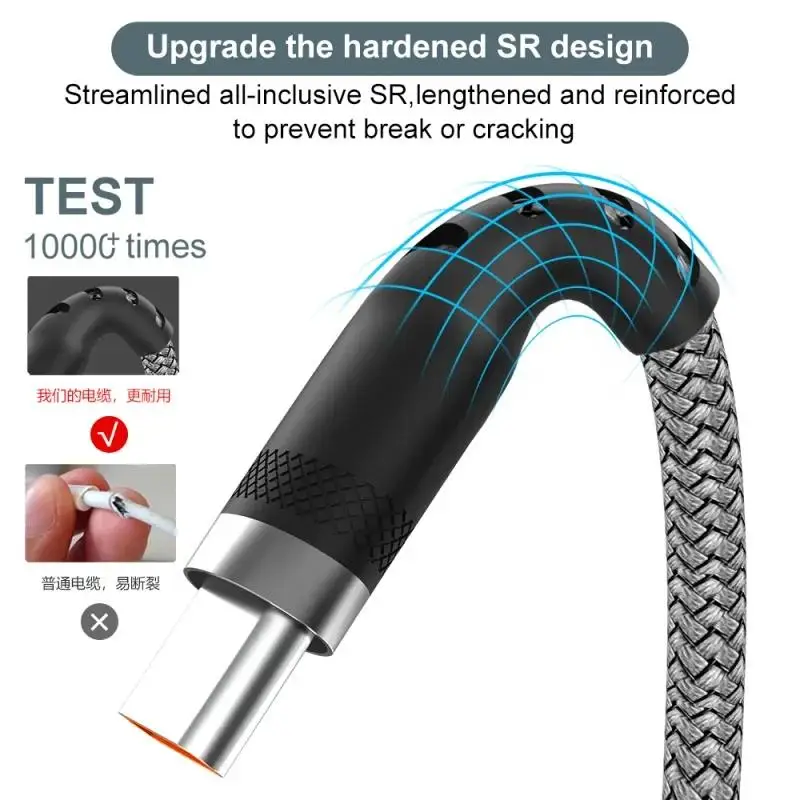 รูปสินค้า สายชาร์จ USB Type-C ความเร็วสูง 5A สำหรับมือถือและแท็บเล็ต