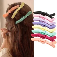 6-Piece Set of Vivid Alligator Hair Clips Professional Hairdressing Grips for Salon Use Crocodile Hairpins Barber Supplies