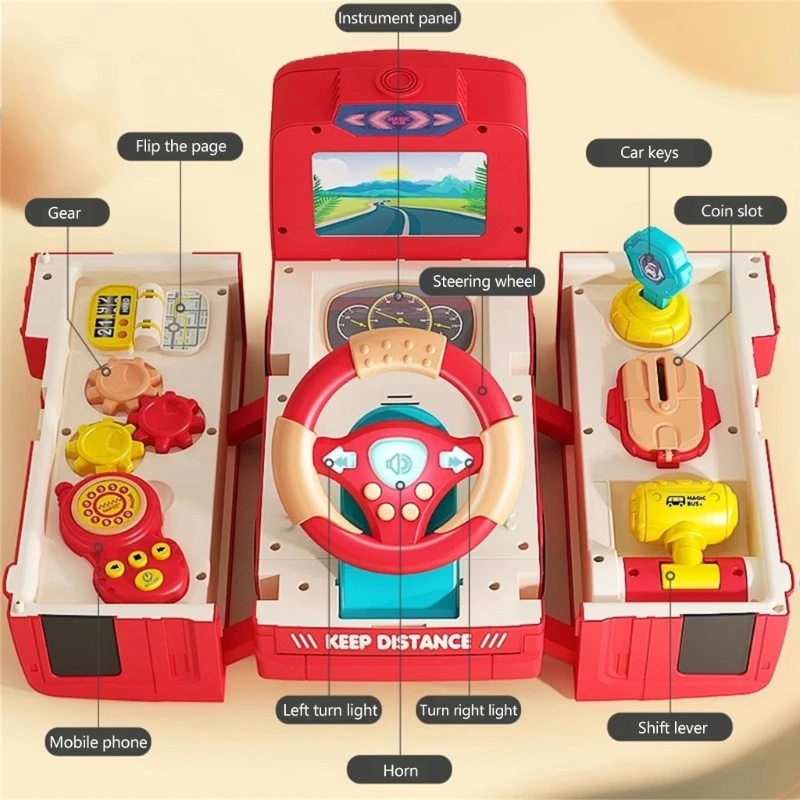 어린이 운전 학습 장난감 스티어링 휠 어린이를위한 놀이 척   스티어링 휠 장난감 학습 장난감